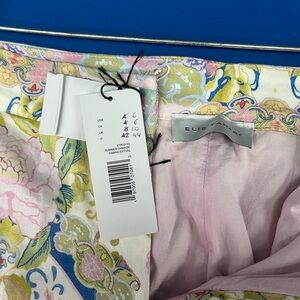 Elie Tahari Pastel Floral A-Line Pants, Pink, Yellow, Blue